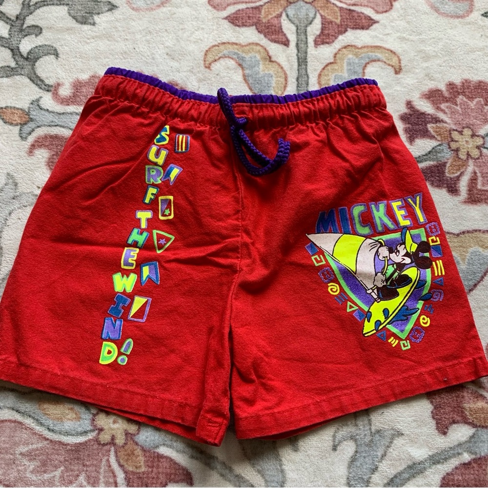 VTG‎ Mickey Mouse Red Kids Swim Shorts